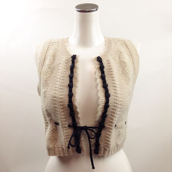 Chloe クロエ ニット ベスト ジレ トップス ベージュ レディース 4314 h75