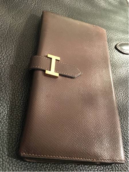 HERMES ベアン 長財布 ダークブラウン アウトレット 価格 正規品エルメスHERMESベアンダークブラウン長財布