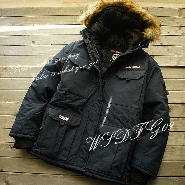 新品*ノルウェー*高級メンズ 防寒中綿ジャケット L紺/A405