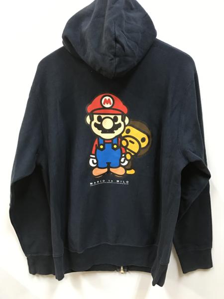 A BATHING APE マリオコラボグレー パーカー アベイシングエイプ A BATHING APE マリオパーカー グレー A BATHING APE アベイシング