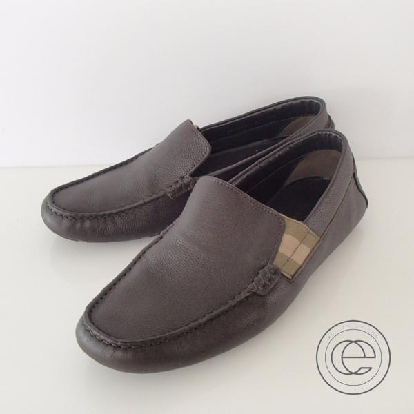 【☆】GUCCIグッチ レザー スリッポン シューズ メンズ ダークブラウン 6 1/2(25cm)