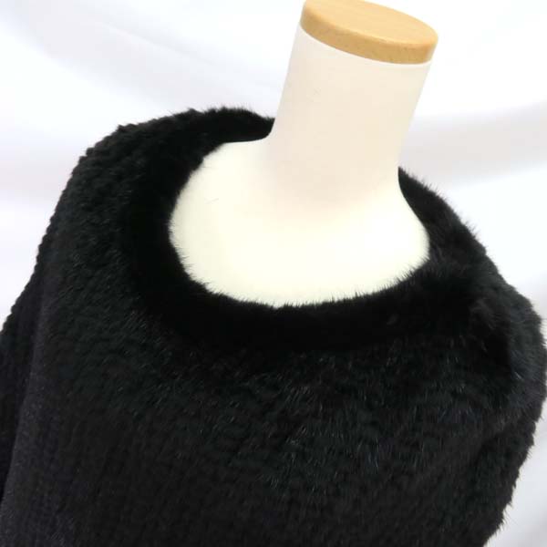 美品*高級*ダーク*ミンク*フリンジ*デザイン*本毛皮*