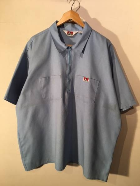 ベンデイビス BEN DAVIS 半袖ハーフジップシャツ 古着 d-433