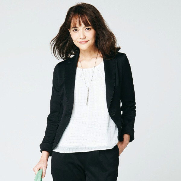 試着のみ アールユー ラクチン綺麗 1ボタンテーラードジャケット