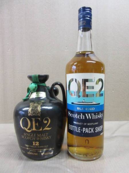 クイーンエリザベス QE2 12年 760ml 49度 陶器＆QE2 1000ml 2本□古酒