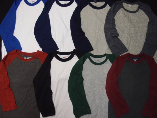 ◆古着卸USA■ベースボールTシャツ色々20枚セット★M+S　ラグラン☆七分袖★★★　無地