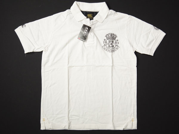 【新品】カンタベリー 半袖 白 L ラガーポロシャツ