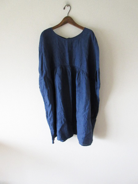 nest Robe / ネストローブ インディゴリネン 2wayワイドワンピース * ブラウス シャツ プルオーバー 変形 藍染 レディース バルーン