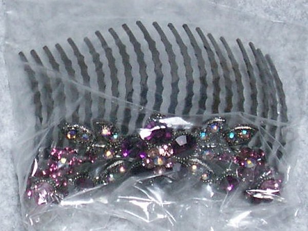 夜会巻きコーム フラワーソナタ ダークパープル　/リトルムーン_2