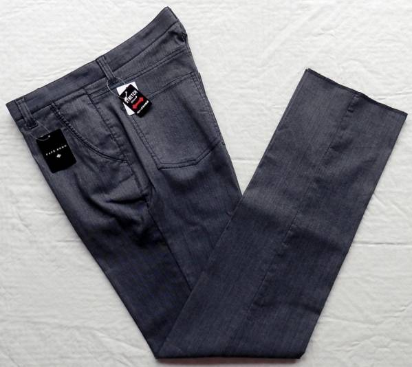 ■新品 CAFE SOHO 春夏テンセル混ノータック 紺/縦うね W88 定価7，190