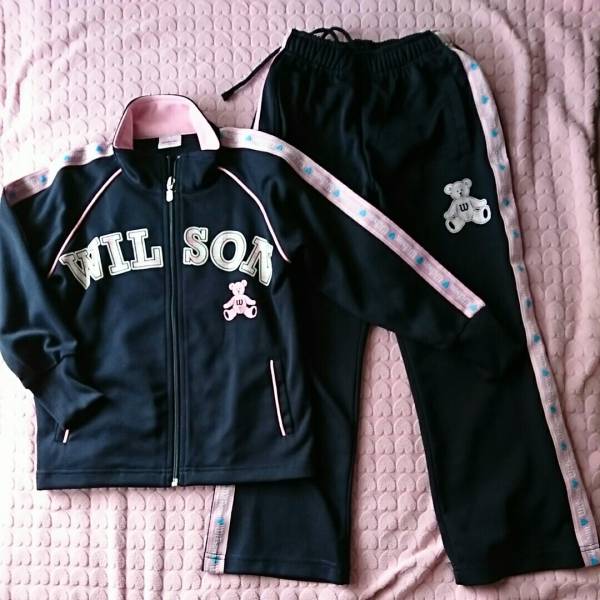Wilson★ウィルソンかわいいジャージ上下セット・130ネイビー女の子トレーニングウェア