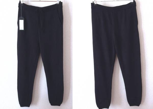 UNUSED アンユーズド 7 G ゲージ SILK COTTON シルク コットン KNIT PANTS RIB ニット パンツ リブ リブパン 新品 黒 1 定価 32，400円