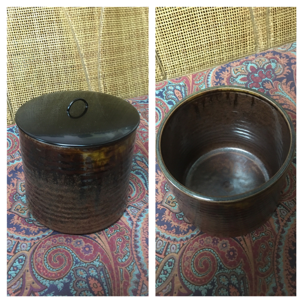 茶道具/瀬戸釉/玉椿手写/水指/勅旨壺/陸和作