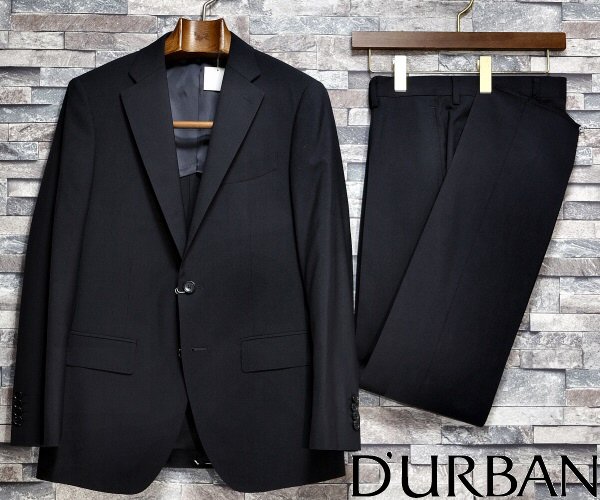 【I-42】新品*ダーバン*定価8.9万*日本製*春夏ウールスーツ*濃紺無地*AB6