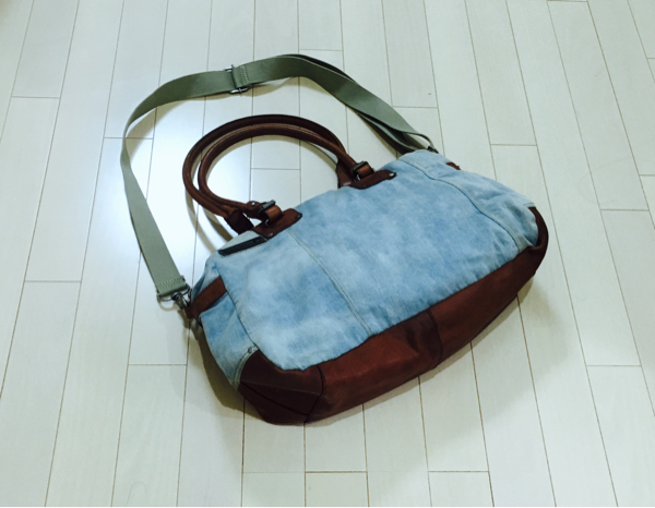 DIESELデニム×レザーボストンバッグ 2way ディーゼルd&gjas-mb 