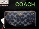 COACHコーチF53769シグネチャーデニムレザー長財布/デニムブルー×ミッドナイトブルー