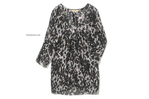 美品★トゥモローランドデプレ★お洒落！シルクプリントブラウスZ143