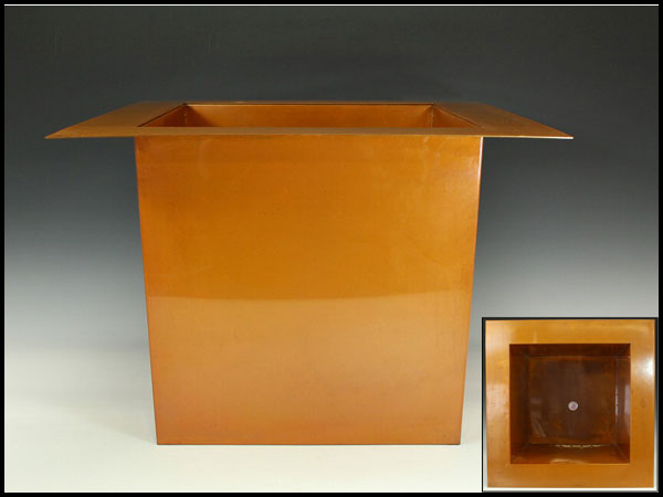 長】 茶道具銅製炉壇新品(T993)