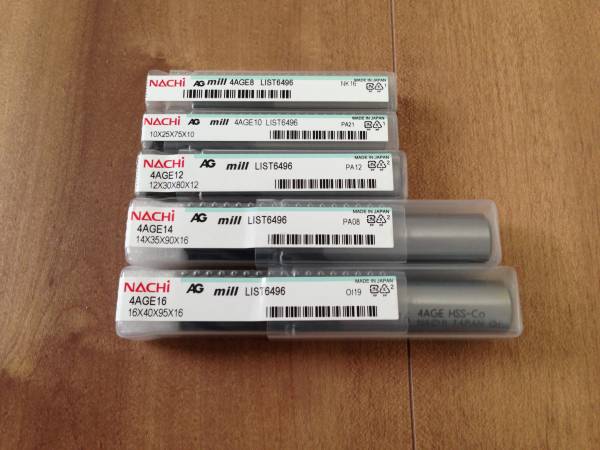 新品NACHIエンドミル 5本セット4AGEφ8.10.12.14.16ナチ不二越