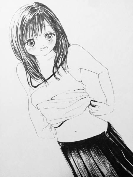オリジナル手描きイラスト 女子中学生 授業の合間のお着替え中 黒髪セミロング 制服 A5 手描きイラスト 売買されたオークション情報 Yahooの商品情報をアーカイブ公開 オークファン Aucfan Com