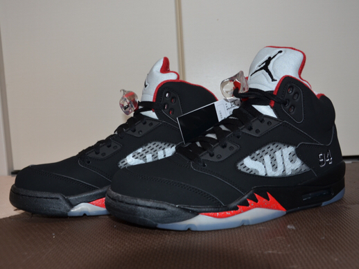 NIKE ナイキ SUPREME シュプリーム Air Jordan 5 black us8 26㎝ 新品未使用