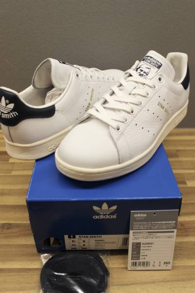 １円スタート！新品！ アディダス スタンスミス adidas Stan Smith ホワイト × ネイビー 26.5cm US8.5 箱付き