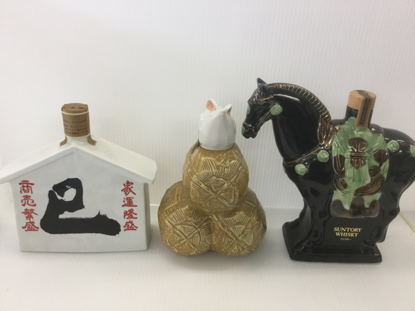 SUNTORY WHISKY/サントリーウィスキー 干支ボトル 陶器 子 辰 巳 午 未 5本セット