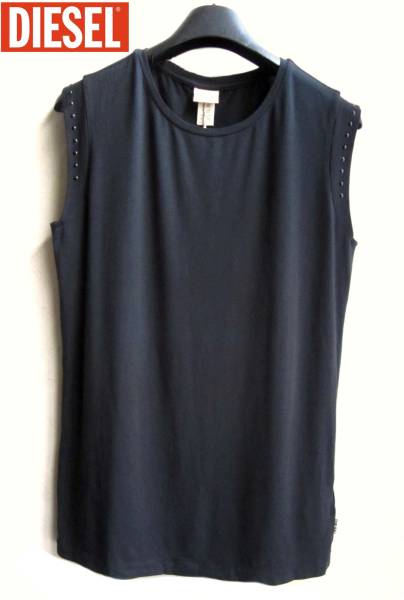DIESELディーゼルのクールなアームレットトップス黒★大きいサイズ★XL相当