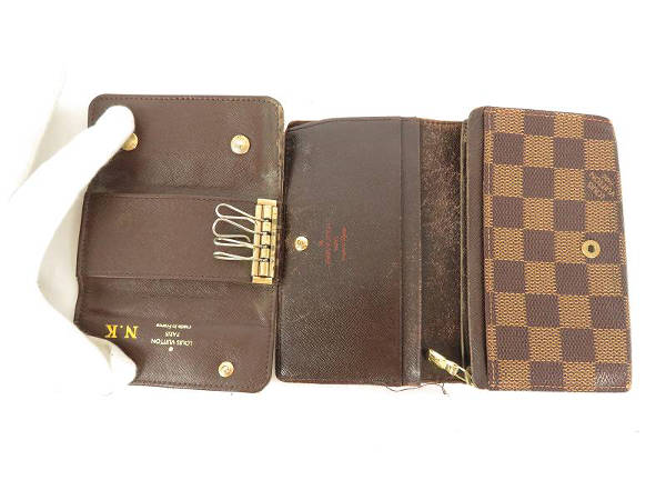 1円 難有品含 ヴィトン モノグラム Wホック財布 ダミエ L字ジップ財布