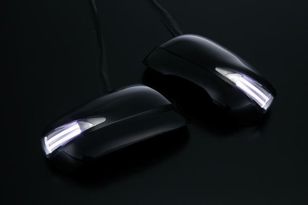 Revier GE 6/7/8/9 GP 1/4 フィット LED ウィンカードアミラー [純正色731P/ポジション白光] カバー交換式 ウインカーミラー ハイブリッド