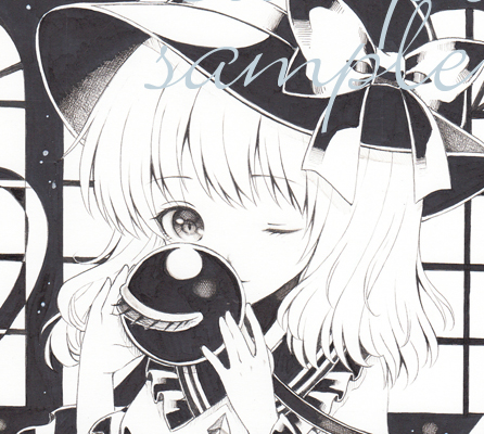 同人手描きイラスト◇東方project◇古明地こいし◇モノクロ(手描き