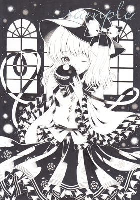 同人手描きイラスト◇東方project◇古明地こいし◇モノクロ(手描き