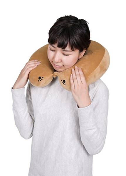 りぶはあと ねむねむアニマルズリラックス ネッククッション お昼寝ピロウ 飛行機 ホワイト 3865-311_2