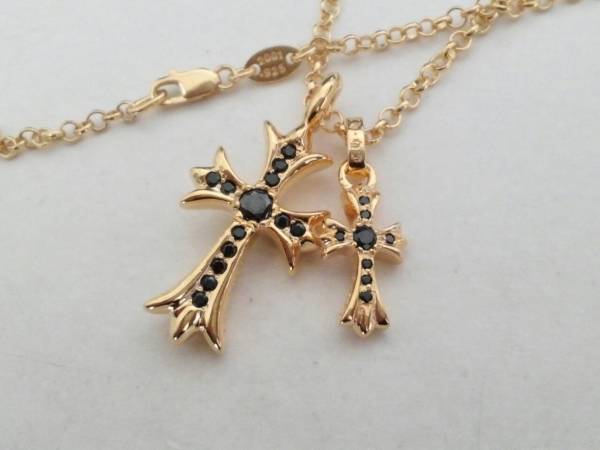 22k仕様 タイニーファットクロス ベビーファットクロス 黒ダイヤpave 3点セット