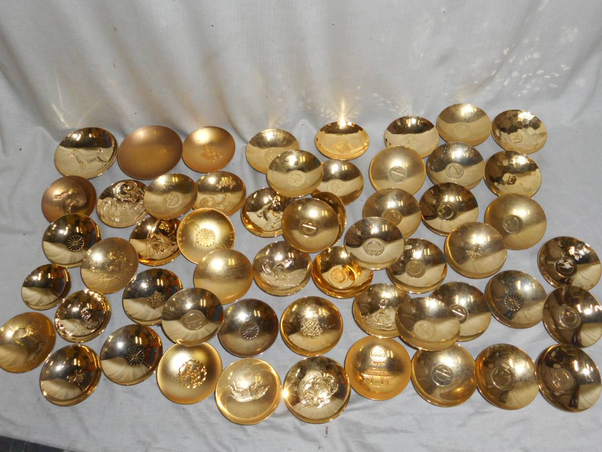 金メッキ6■金盃・約55個・24ＫＧＰ■ＵＳＥＤ