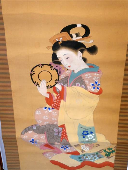 骨董 掛け軸 美人画