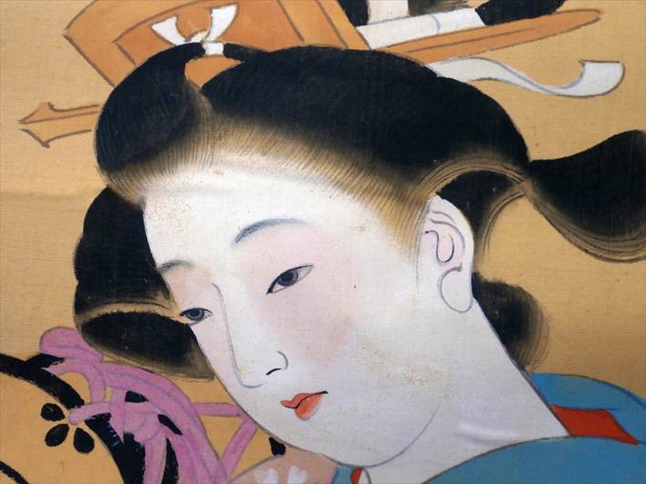 骨董 掛け軸 美人画
