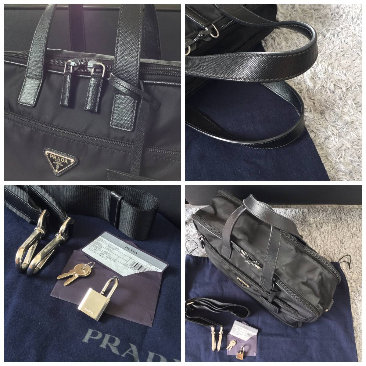 美品16万□PRADA VA0611 プラダ 2室 ビジネスバッグ / ブリーフケース 