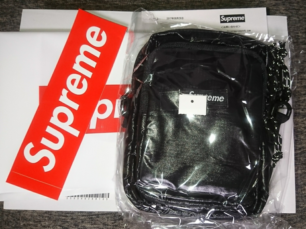 オマケ付☆SUPREME 17FW Shoulder Bag black 黒 シュプリーム バッグ 
