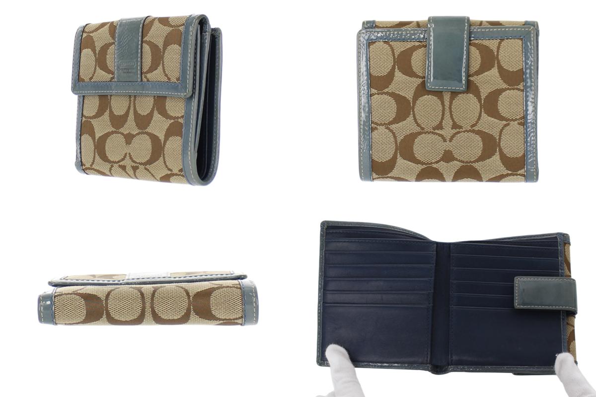 コーチ COACH 長財布 レザー キャンバス コーチ シグネチャー Wホック 