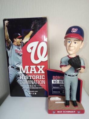 【非売品／球場配布／サイヤング賞】 マックス・シャーザー／”ノーヒッター” ボブルヘッド(バブルヘッド)人形　(2016／WSH)
