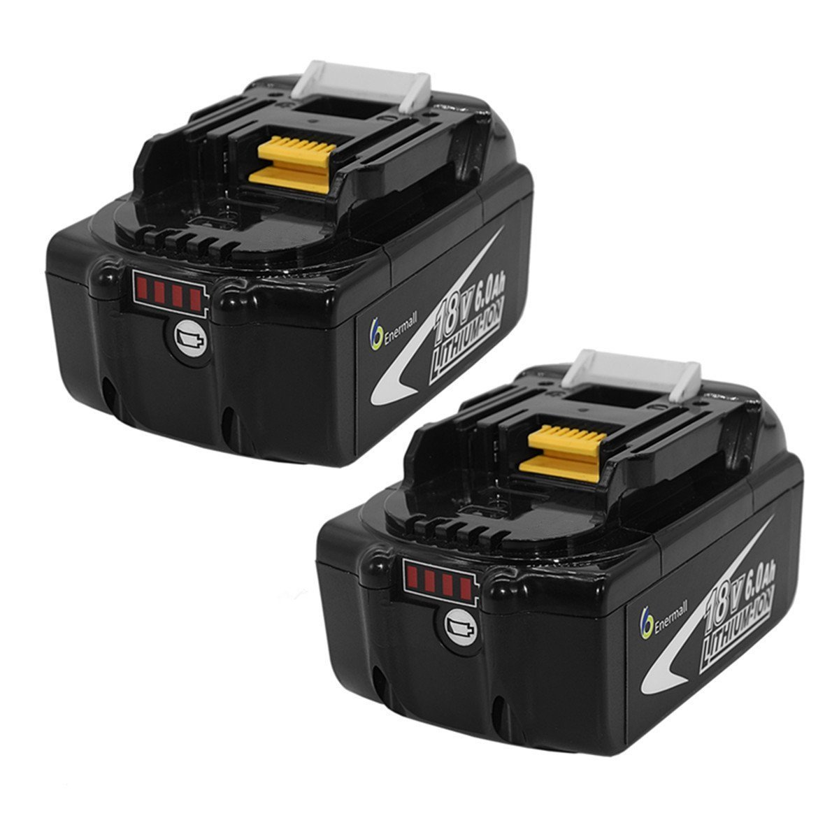Enermall ２個セット マキタ 18v 互換バッテリー BL1860b 6000mAh LED残量表示付き リチウムイオン電池 BL1830 BL1840 BL1850 BL1860対応