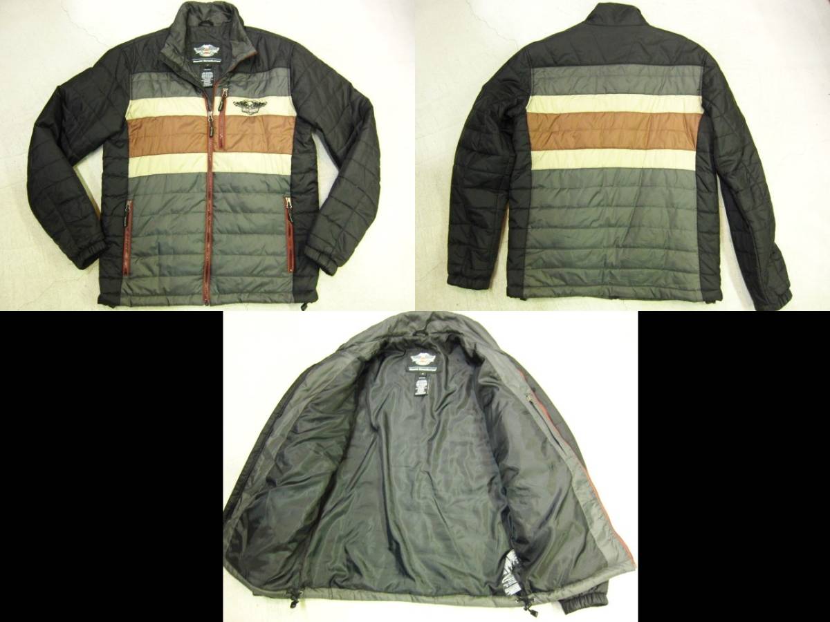 【L-XL相当】HARLEY-DAVIDSON ハーレー純正 中綿 キルティング ジャケット フルジップ ワッペン スカル No.1 刻印ボタン 濃紺 ほぼ黒 キルティング ジャケット M Lサイズ相当 (ライダース ハーレー純正 【L-XL相当】HARLEY-DAVIDSON ハーレー純正 中綿 キルティング ジャケット フルジップ ワッペン スカル No.1 刻印ボタン 濃紺 ほぼ黒 キルティング ジャケット M Lサイズ相当 (ライダース ハーレー純正