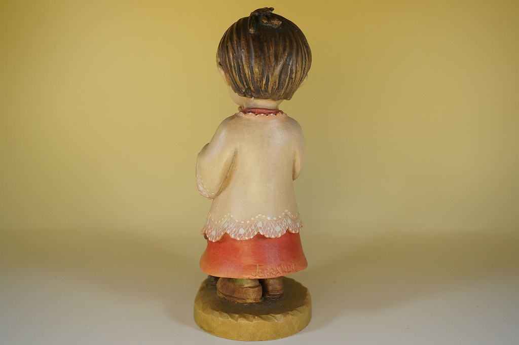 トランペッター アンリ ANRI フェランディス 木彫人形 イタリア 16cm