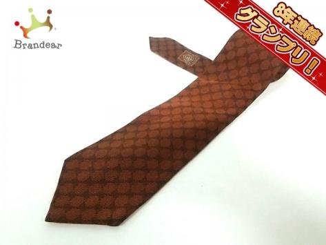 グッチ GUCCI ネクタイ ブラウン×ダークブラウン メンズ GG柄 美品