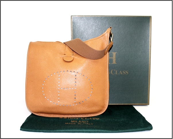 ♪♪HIGH-CLASS エブリン型 キャメル レザーショルダーバッグ 美品 