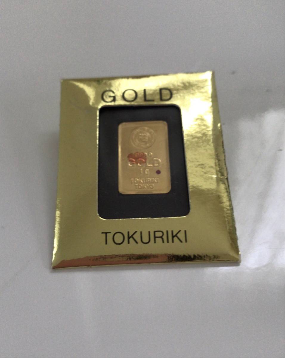999.9 徳力 GOLD Yahoo!オークション 1g K24 ラミネート TOKURIKI 純金