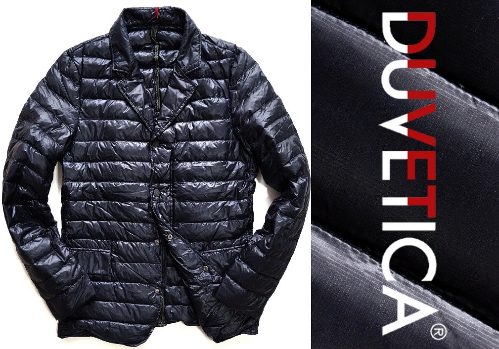 新品10.6万【デュベティカDUVETICA】艶を纏った撥水加工テーラードダウンジャケットPODALIRIO/56/BLU NAVY/日本サイズXXXL～XXXXL相当
