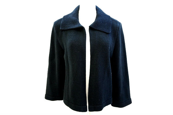 #82 フォクシー ジャケット ニット 42 黒 レディース [402640]