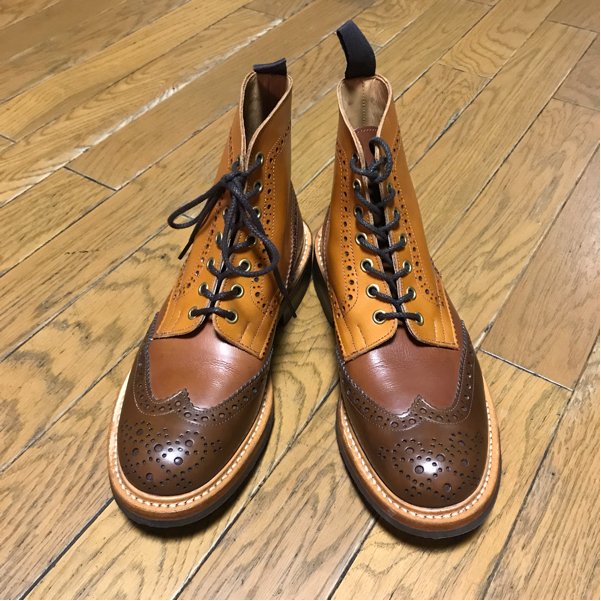 Tricker's × Hummingbirds'hill shop CALF WING TIP BOOTS トリッカーズ ハミングバード ウィングチップ ブーツ 別注